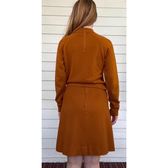 Vintage 50s Cinnamon Sweater Skirt Set Pandora Day Outfit XS - Picture 8 of 10